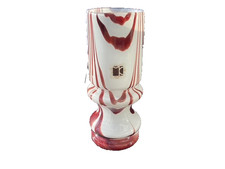 Carlo Moretti Murano Vase Violett weiss Schlierentechnik 22cm