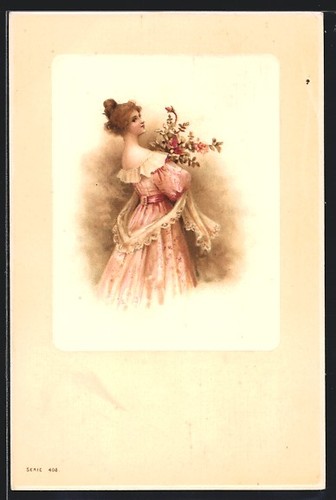 Ansichtskarte junge dame - junge,