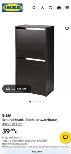 Ikea schuhschrank bissa braun - bissa,
