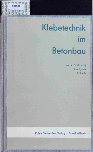 Klebetechnik betonbau heft - klebetechnik, betonbau.