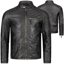 Leder Jacke Herren Schwarz