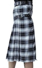 Kilt weiss schwarz kariert - weiss,