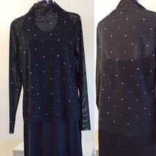 Kleid Neckholder Traumhaftes Cocktail Party Kleid 40 Black Strass Silvester Neu