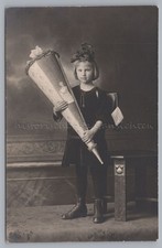 Girl with School Bag - Leather