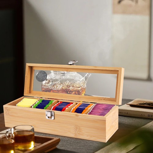 Teebox aus bambus fächer - bambus, 5