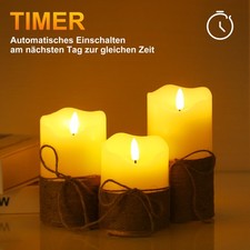 3er LED Kerze Paraffinwachs