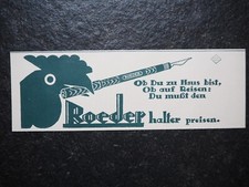 Roeder , Feederhalter , Alte Reklame 1922 , (A9)