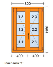 Holz Kastenfenster 68mm