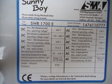 SMA Sunny Boy  SWR 1700E  Wechselrichter defekt für Bastler