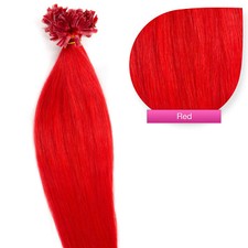 Keratin Bonding (# Red) Hair Extensions 100% Remy Echthaar Haarverlängerung