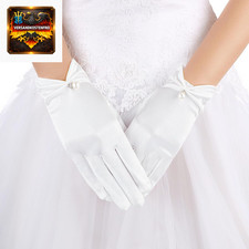 Kurze Satin Braut Handschuhe