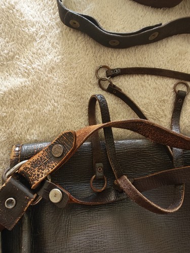 Vintage leder jagd posttasche - leder, jagd-/posttasche