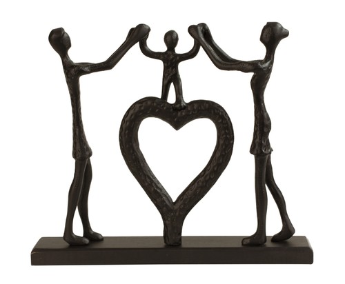 Skulptur dekofigur familie - skulptur,
