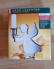 Deko-Leuchter Engel mit Kerze - hochglänzend versilbert