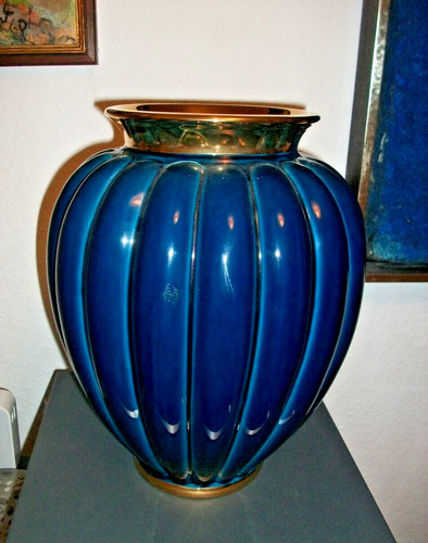 Kaheku vase dunkelblau mit - vase,