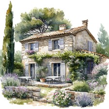 Wandbild Haus Finca Provence