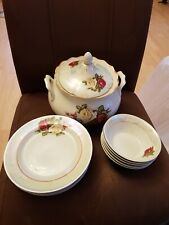 Tafelservice mit Terrine Rosen 12 Teile UdSSR Weißrussland sowjetische Belarus