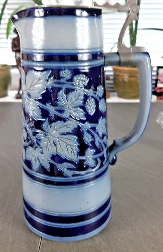 Bierkrug mit zinndeckel - bierkrug,