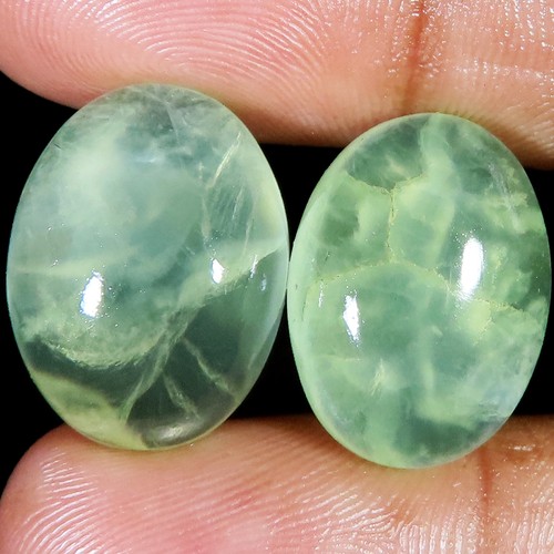 Natural prehnite paar - natural, oval