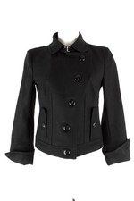 Drykorn Damen Kurzjacke Gr. 3 ( DE 36 / S).Wolle Schwarz Zweireiher 