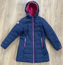 Trollkids Wintermantel / Winterjacke blau -  Mädchen Größe 140 mit Reflektoren