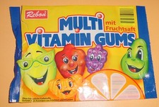 alte Lebensmittel-Verpackung Plastiktüte "Rebon" MULTI VITAMIN GUMS 2003 Sammler