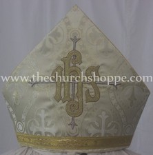 Neu Metallisch Gold Mitre Mit