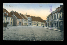 AK Pr. Eylau Markt mit Kaiser's Kaffee-Geschäft 1919