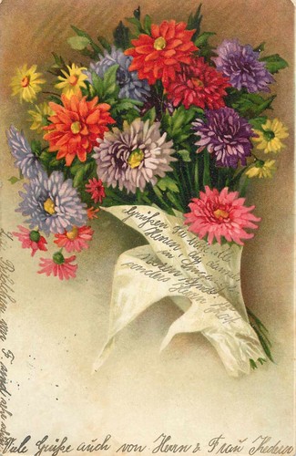 Blumenstrauß astern bunt - blumenstrauß,