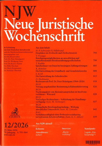 Njw 2026 neue juristische - njw, 12/2026