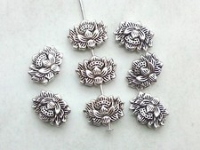 10x Metall Perlen Lotusblume