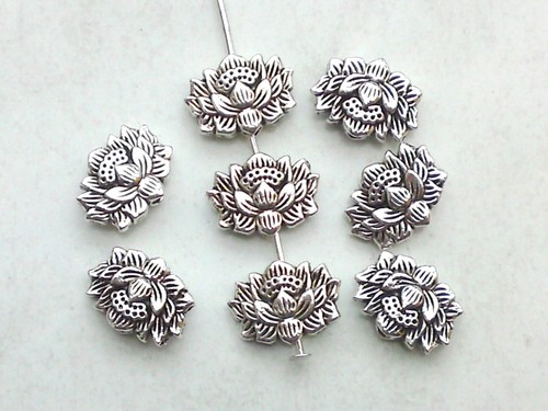 10x metall perlen lotusblume - 10x,