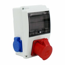 Baustromverteiler Stromkasten Stromverteilerkasten 1x CEE 16A + 2 x Schuko 