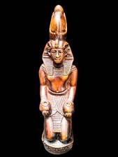 Figur Ägypter Steinmehl Leuchter 2 flammig  dekorativ präsent 14,5cm 301g 80er
