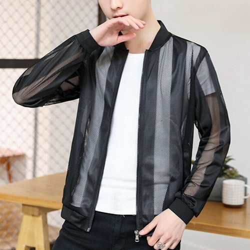 Herren netz top gestreiftes - netz,