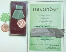 Volkspolizei Orden Urkunde