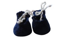 Puppenschuhe - blau, gehäkelt Sohlenlänge 4,5 cm