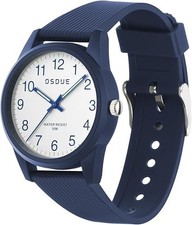 OSDUE Kinderuhr Armbanduhr 50M Wasserdicht Lernuhr Jungen Mädchen Geschenk Blau
