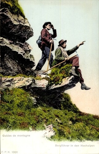 Schweiz bergführer in den - ak,
