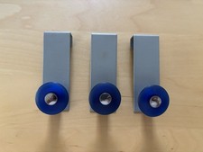 3x Edelstahlhaken mit blauen Aufhängeknopf I Gebraucht I Ohne Boren