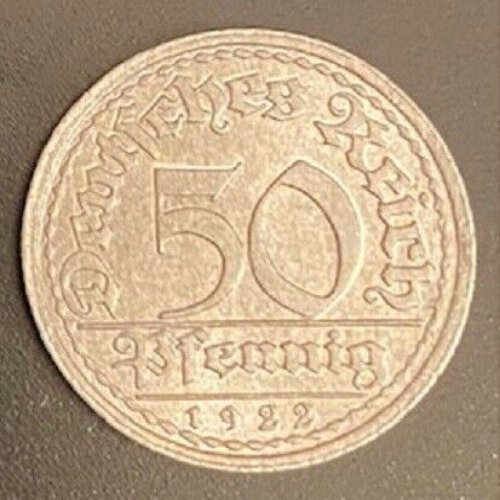 Pfennig münze von - 50, 1922