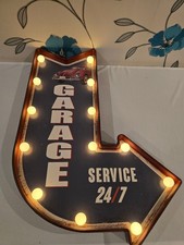 Leuchtreklame Schild beleuchtet Garage Werkstatt Retro Look