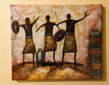 Gemälde Acrylbild - Krieger der Savanne - Afrikanisches Motiv - Leinwand60*50 cm