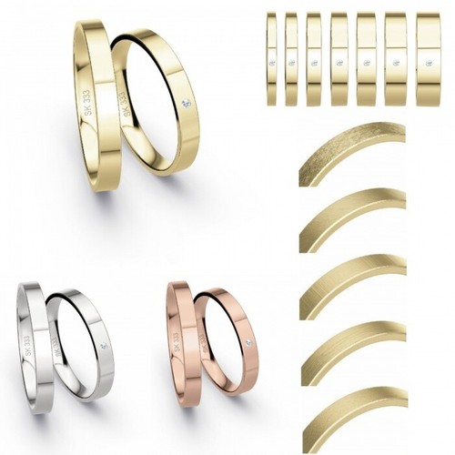 Trauringe 333 gold - gold, eheringe