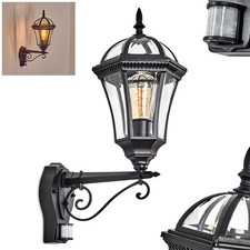 HOFSTEIN Arcola Außenwandlampe mit Bewegungsmelder aus Metall/Glas Schwarz/Klar