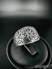 Wikinger Schwarze Sonne Ring Edelstahl Rune Slawische Symbolik Herren Biker R35