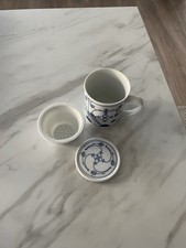 Tilia Teeset Teetasse Porzellan Deckel Und Porzellansieb Teesieb Blau Weiß