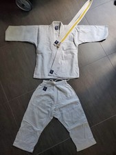 Judoanzug Kampfsportanzug Gr. 140 Basic weiß, Jacke & Hose & 2 Gürtel Karate