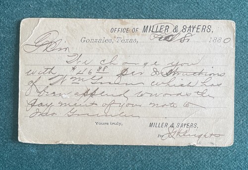 1880 postcard miller - 1880, sayers