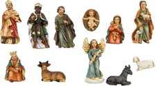 Krippenfigurenset 11-teilig handbemalt für 3,5 cm Figuren Polyresin